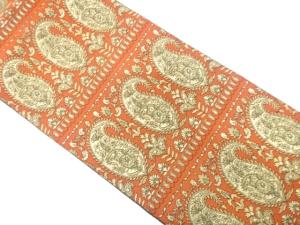 花更紗模様織り出し　名古屋帯